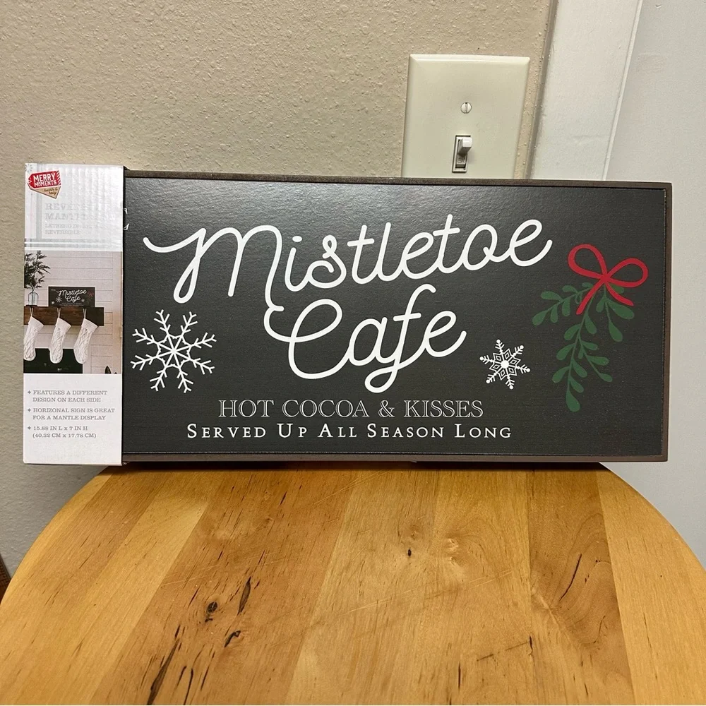 Reversible Christmas Mantel Sign